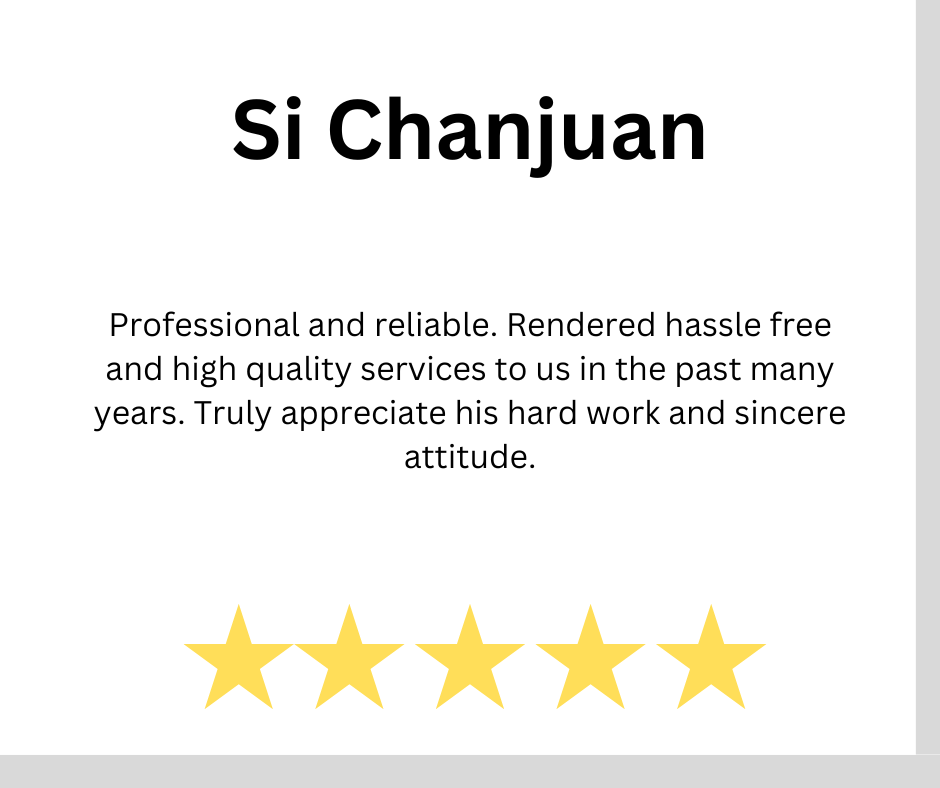 Steven Chia testimonial from Chanjuan