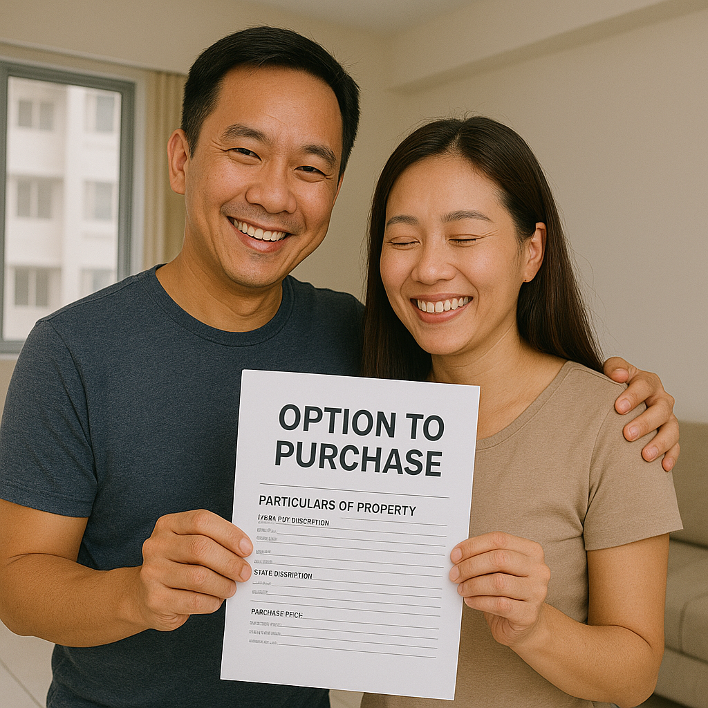 Couple happy with their HDB OTP